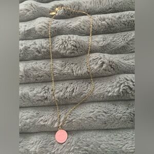 Gold and Pink Pendant Necklace